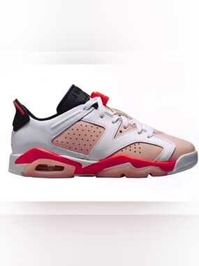 Nike Air Jordan retro 6 infrared white and pink low unisex sneakers size 8